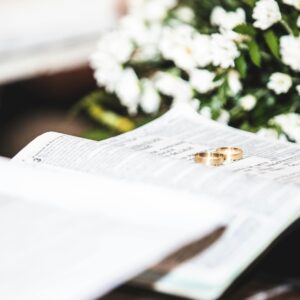 Wedding Rings on a Book